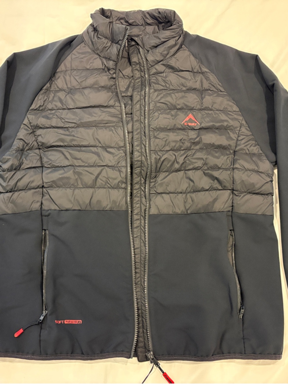 K-Way Men’s Black Quilted Hybrid Puffer Jacket